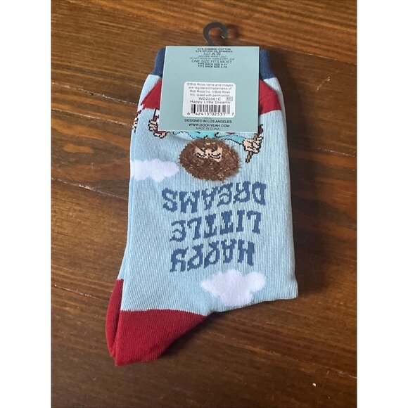 Bob Ross Crew Socks Size S/M Happy Little Dreams Tree Joy of Painting Cotton - Picture 7 of 11